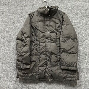 Calvin Klein Puffer Jacket Womens Size XL Dark Green Quilted Down Filled Warm